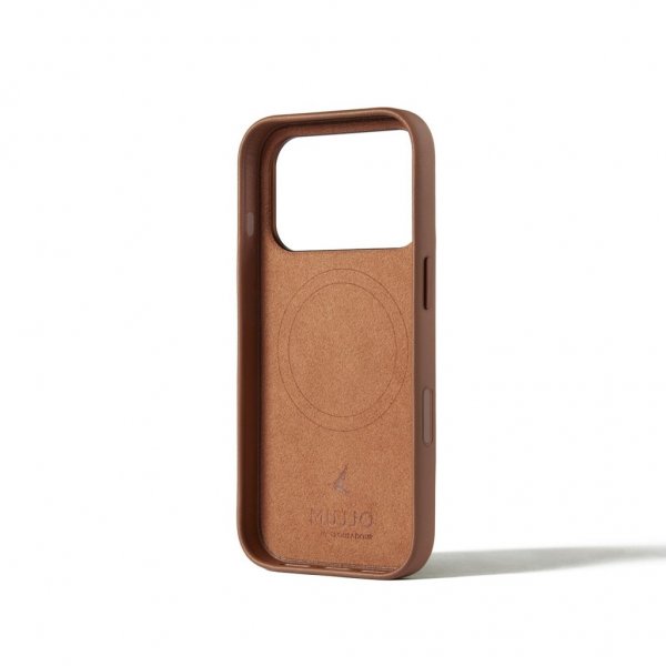 Mujjo iPhone 17 Pro Skal Full Leather Wallet Case MagSafe Tan