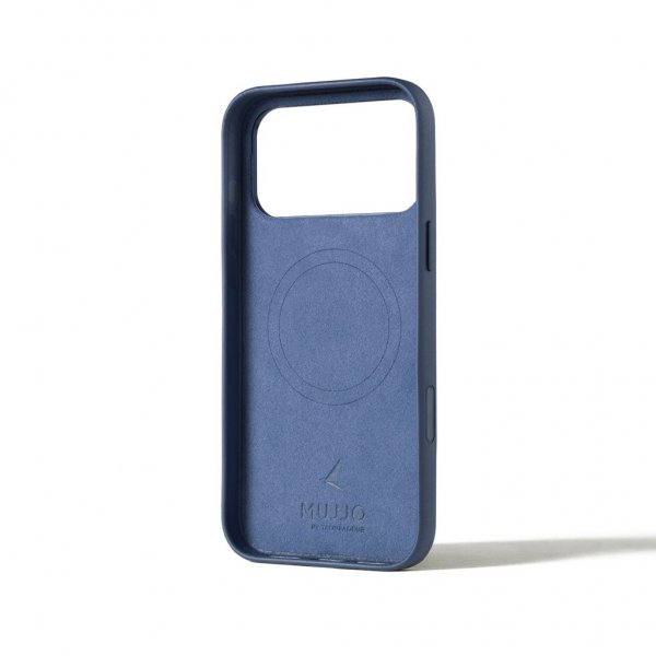 Mujjo iPhone 17 Pro Max Skal Full Leather Case MagSafe Monaco Blue