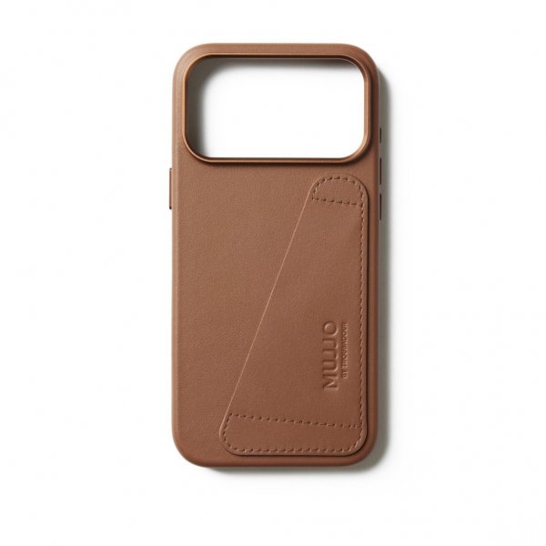 Mujjo iPhone 17 Pro Max Skal Full Leather Wallet Case MagSafe Tan