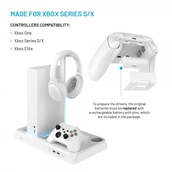 Fixed Multifunktionell Dockningsstation till Xbox Series X/Series S Vit