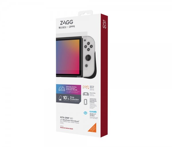 Gear4 Nintendo Switch OLED Skal med Skärmskydd Kita Grip 360 Clear