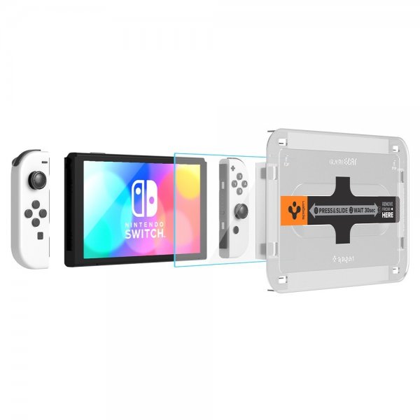 Spigen Nintendo Switch OLED Skärmskydd GLAS.tR EZ Fit 2-pack