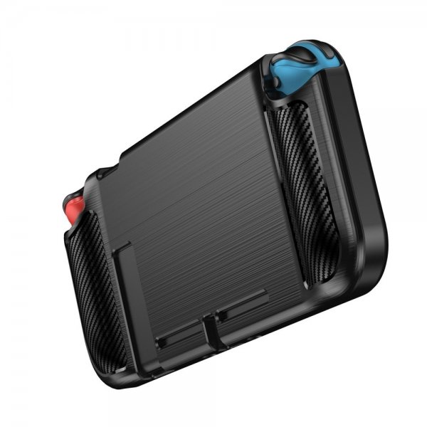 Nintendo Switch Skal Borstad Kolfibertextur Svart