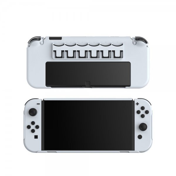 Dobe Nintendo Switch Skal med Stativ 6 Spelfack Vit