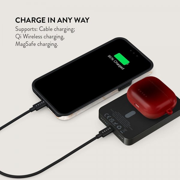 Burga Powerbank MagSafe 5000 mAh No Talking Metallgrå
