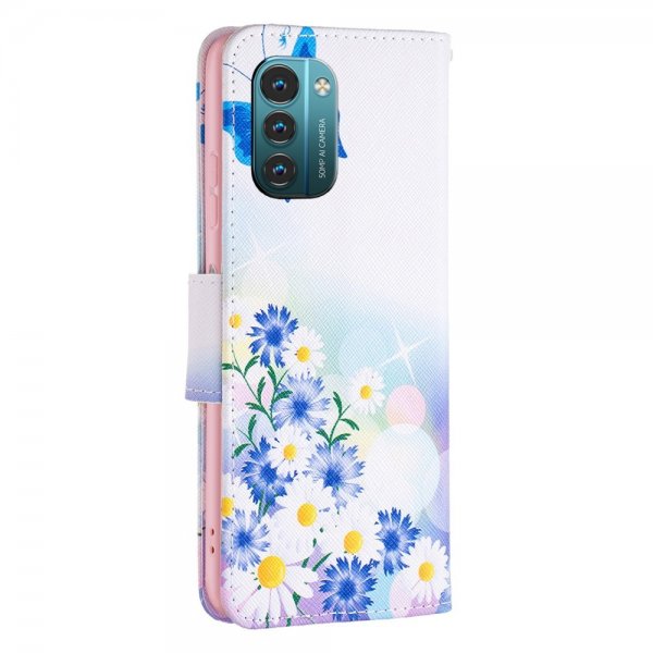 Nokia G11/G21 Fodral Motiv Fjärilar och Blommor