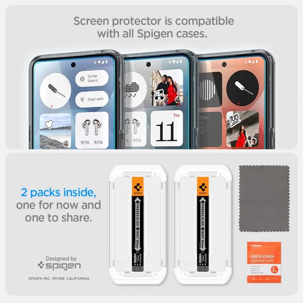 Spigen Nothing Phone 3 Skärmskydd GLAS.tR EZ Fit 2-pack