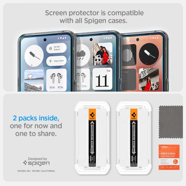 Spigen Nothing Phone (3a)/Phone (3a) Pro Skärmskydd GLAS.tR EZ Fit