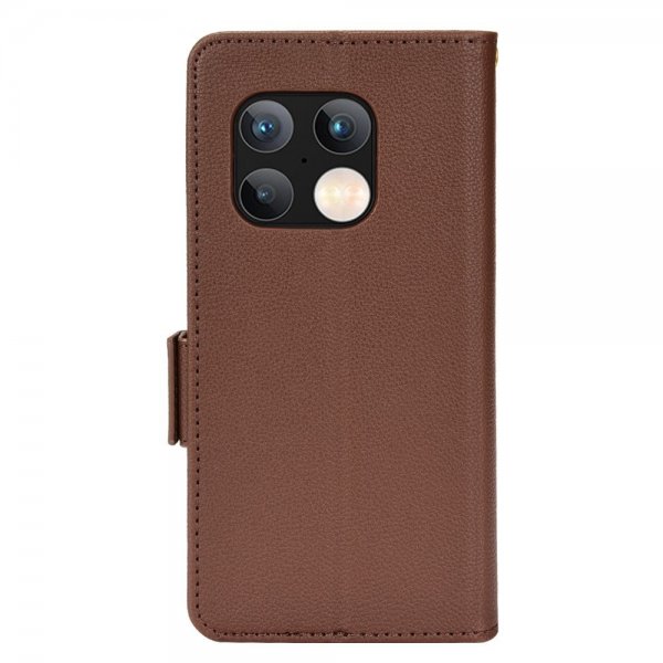 OnePlus 10 Pro Fodral Litchi Brun