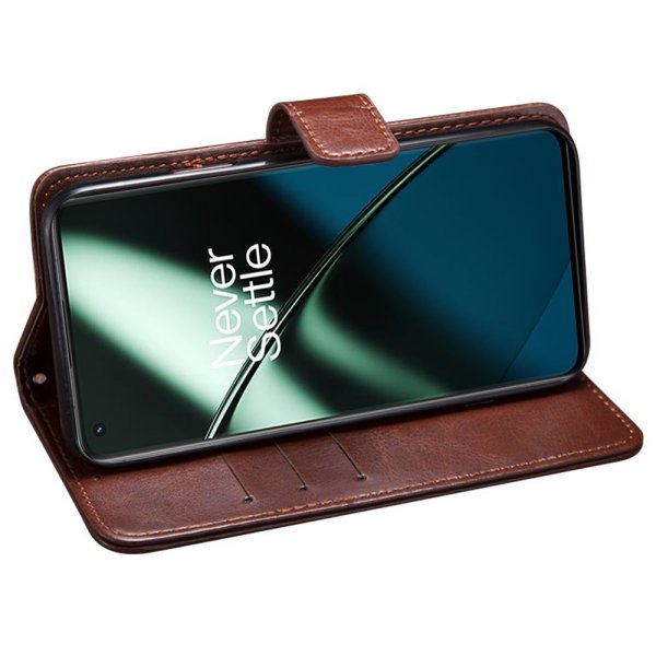 OnePlus 11 Fodral Lädertextur Ljusblå