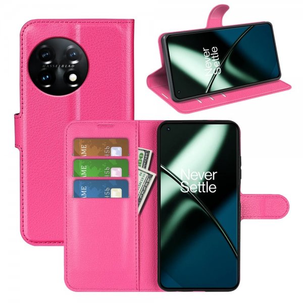 OnePlus 11 Fodral Litchi Magenta