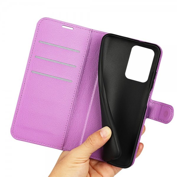 OnePlus Nord 2T Fodral Litchi Lila