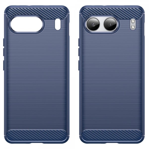 OnePlus Nord 4 Skal Borstad Kolfibertextur Blå