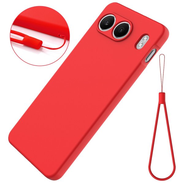 OnePlus Nord 4 Skal med Strap Silikon Röd