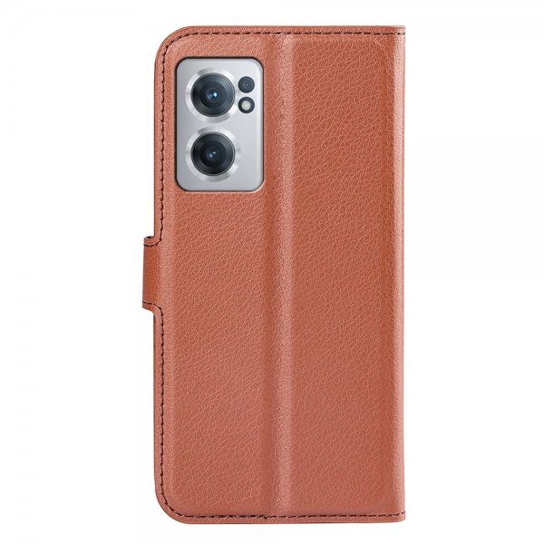 OnePlus Nord CE 2 5G Fodral Litchi Brun