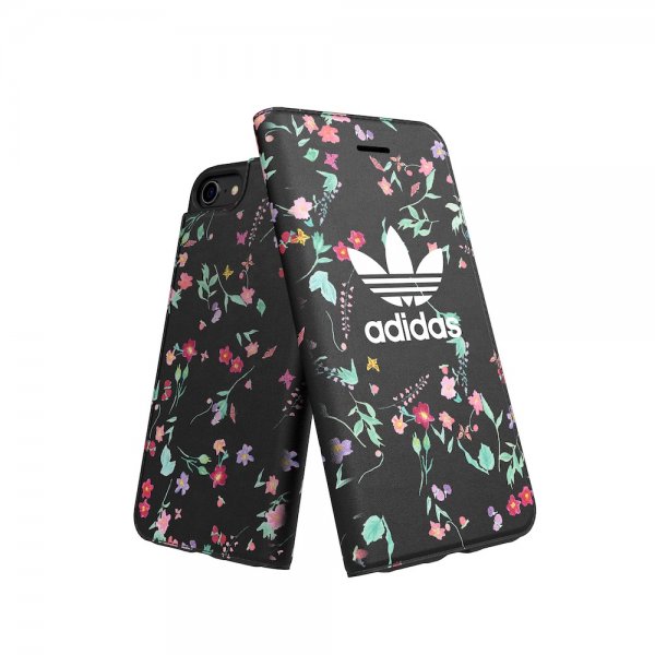 Adidas iPhone 6/6S/7/8/SE Fodral OR Booklet Case AOP FW18 Blommor Svart