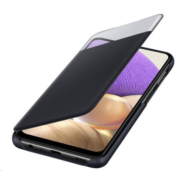 Samsung Original Galaxy A32 5G Fodral Smart S View Wallet Cover Svart