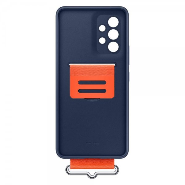 Samsung Original Galaxy A53 5G Skal Silicone Cover with Strap Navy