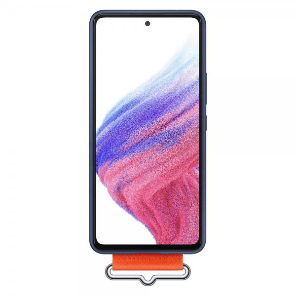 Samsung Original Galaxy A53 5G Skal Silicone Cover with Strap Navy