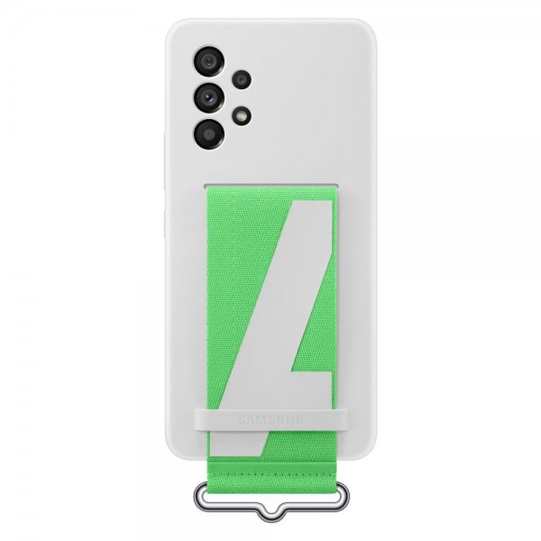 Samsung Original Galaxy A53 5G Skal Silicone Cover with Strap Vit