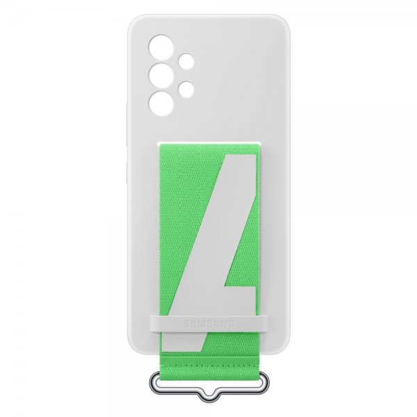 Samsung Original Galaxy A53 5G Skal Silicone Cover with Strap Vit