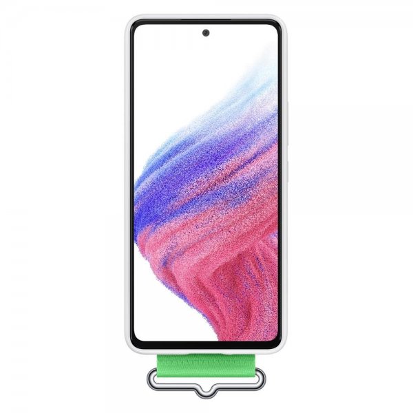 Samsung Original Galaxy A53 5G Skal Silicone Cover with Strap Vit