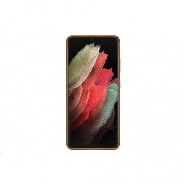 Samsung Original Galaxy S21 Ultra Skal Leather Cover Brun