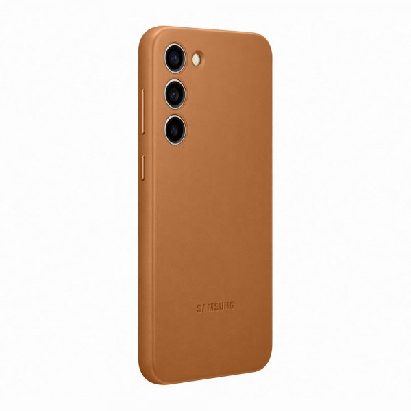 Samsung Original Galaxy S23 Plus Skal Leather Cover Camel