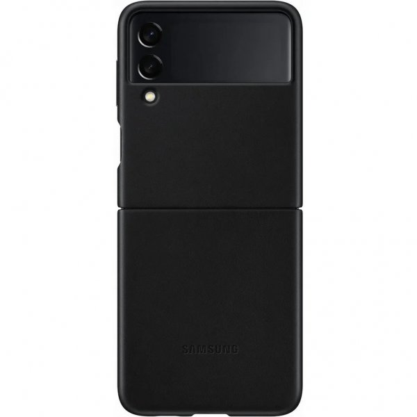 Samsung Original Galaxy Z Flip 3 Skal Leather Cover Svart