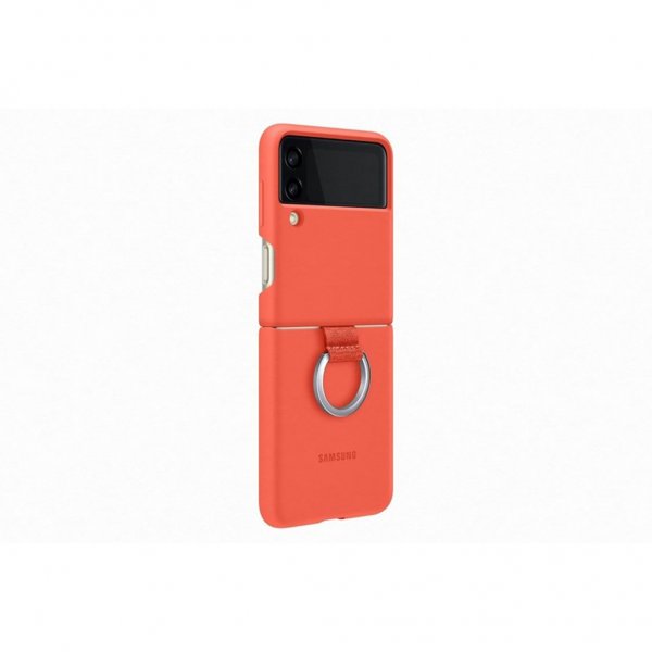 Samsung Original Galaxy Z Flip 3 Skal Silicone Cover with Ring Coral