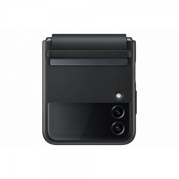 Samsung Original Galaxy Z Flip 4 Skal Flap Leather Cover Svart