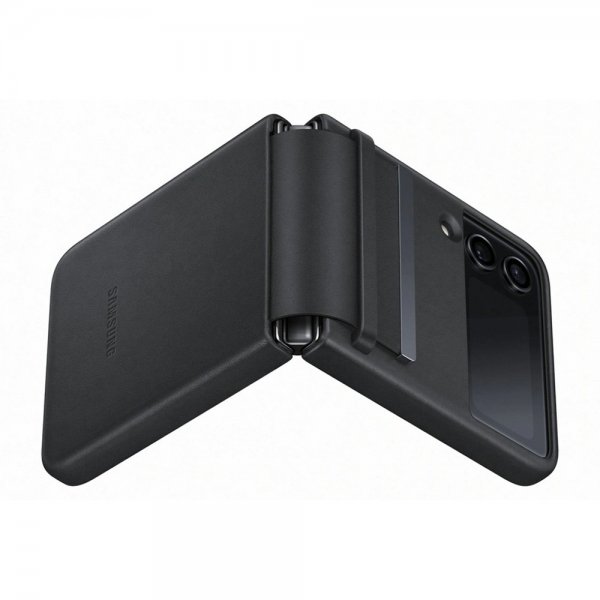 Samsung Original Galaxy Z Flip 4 Skal Flap Leather Cover Svart