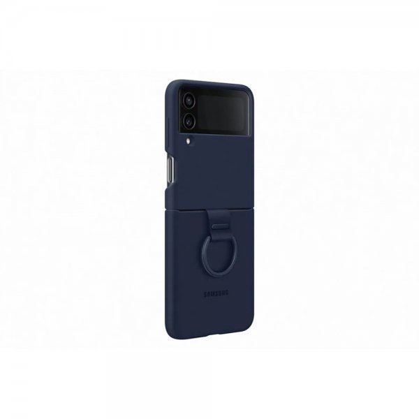 Samsung Original Galaxy Z Flip 4 Skal Silicone Cover with Ring Navy