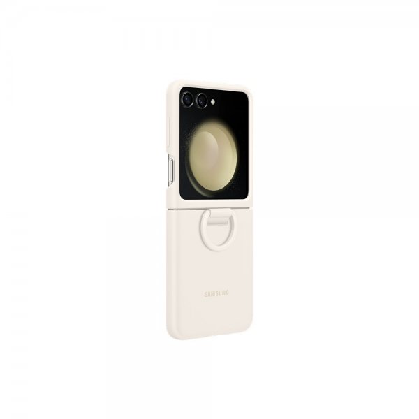 Samsung Original Galaxy Z Flip 5 Skal Silicone Case with Ring Cream