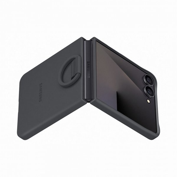 Samsung Original Galaxy Z Flip 7 Skal Ring Case Silicone Svart