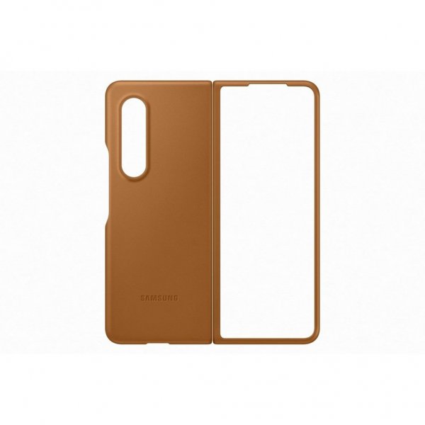 Samsung Original Galaxy Z Fold3 Skal Leather Cover Camel
