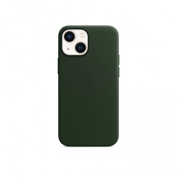 Apple Original iPhone 13 Skal Leather Case MagSafe Sequoiagrön