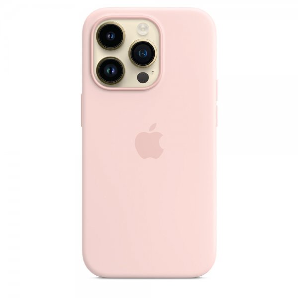 Apple Original iPhone 14 Pro Max Skal Silicone Case MagSafe Kritrosa