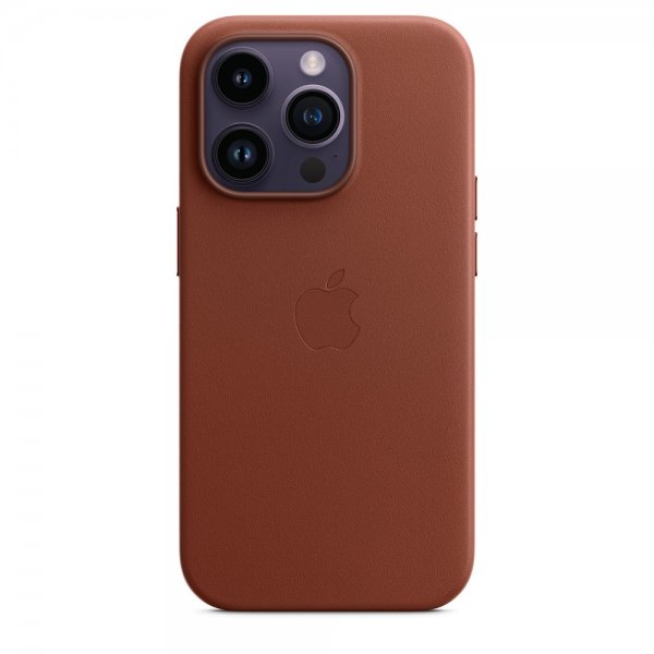 Apple Original iPhone 14 Pro Skal Leather Case MagSafe Umbra