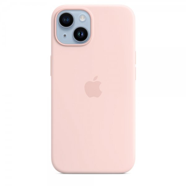 Apple Original iPhone 14 Skal Silicone Case MagSafe Kritrosa