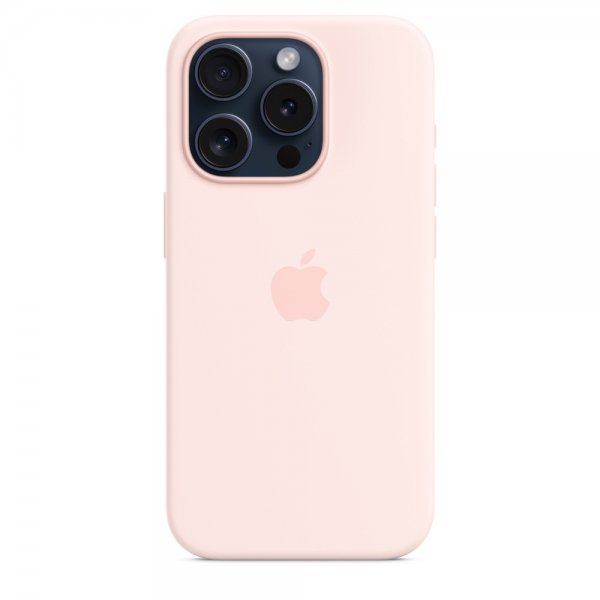 Apple Original iPhone 15 Pro Skal Silikon MagSafe Ljusrosa