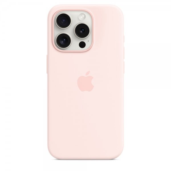 Apple Original iPhone 15 Pro Skal Silikon MagSafe Ljusrosa