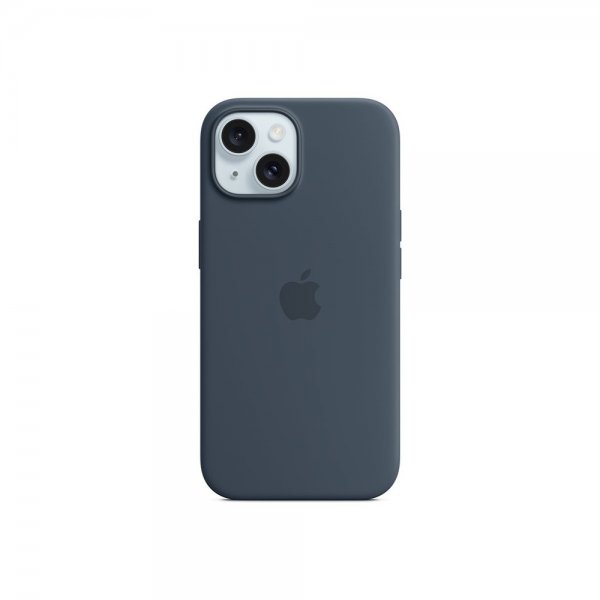 Apple Original iPhone 15 Skal Silicone Case MagSafe Storm Blue