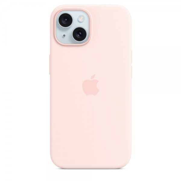 Apple Original iPhone 15 Skal Silikon MagSafe Ljusrosa