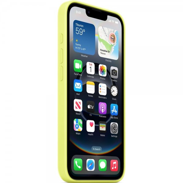 Apple Original iPhone 16e Skal Silicone Case Neon Yellow