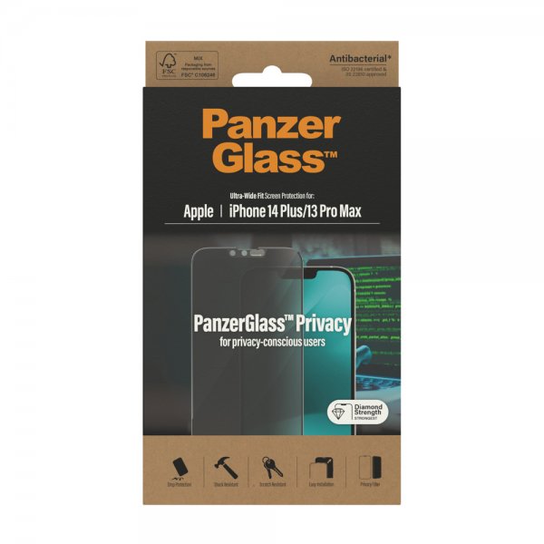 PanzerGlass iPhone 13 Pro Max/iPhone 14 Plus Skärmskydd Ultra-Wide Fit Privacy