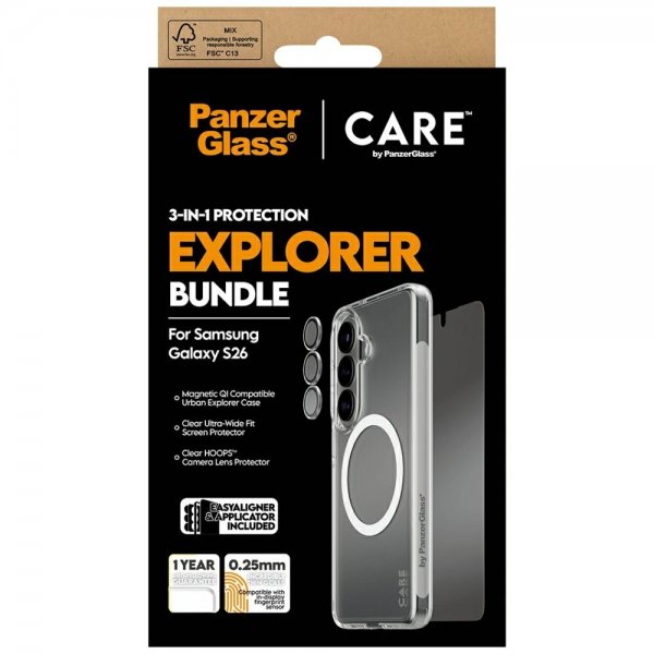 PanzerGlass Samsung Galaxy S26 3-in-1 Protection Bundle