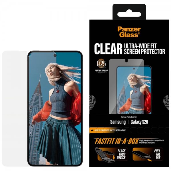PanzerGlass Samsung Galaxy S26 Skärmskydd Fastfit In-a-Box