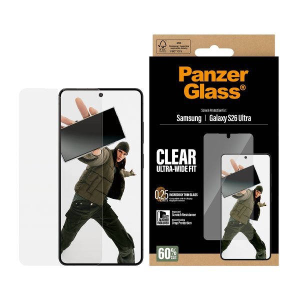 PanzerGlass Samsung Galaxy S26 Ultra Skärmskydd Ultra-Wide Fit EasyAligner