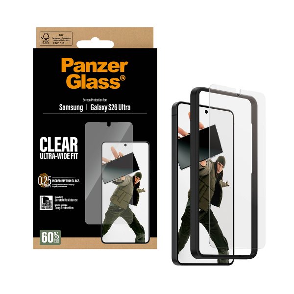 PanzerGlass Samsung Galaxy S26 Ultra Skärmskydd Ultra-Wide Fit EasyAligner